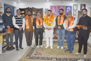 Welcoming of Respected Chairman of Improvement Trust Sh. Megh Raj Ji